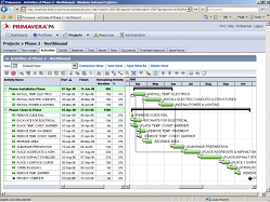 Project schedule in Oracle Primavera