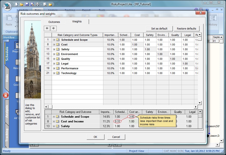 Customizable Risk Outcomes