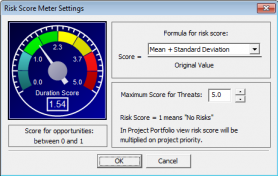 Risk Score Meter settings