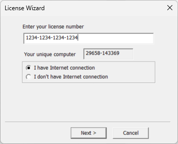 License Validation: With Internet Connection
