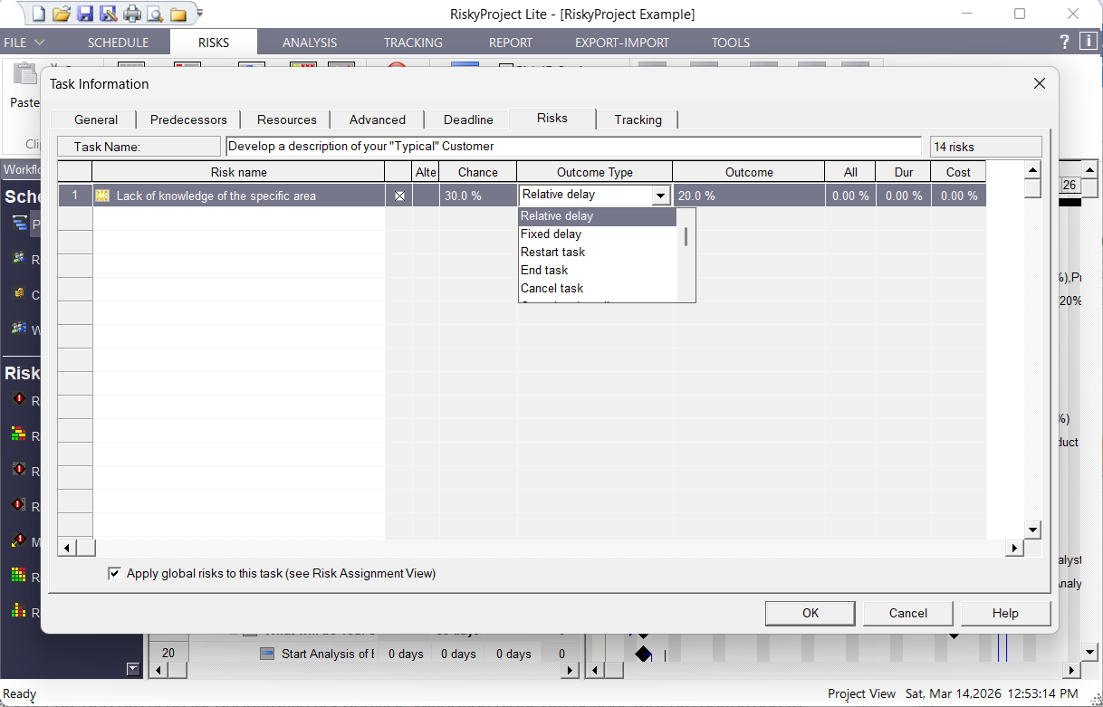 RiskyProject Lite: Assign Risks to Tasks and Resources